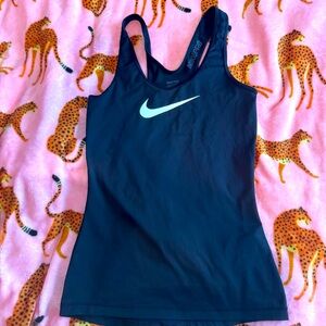 Nike Pro Black Logo Razorback Workout Tank Top Size XS